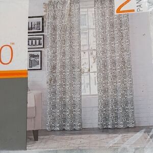 Patterned Decorative Curtain Panel - Gray
